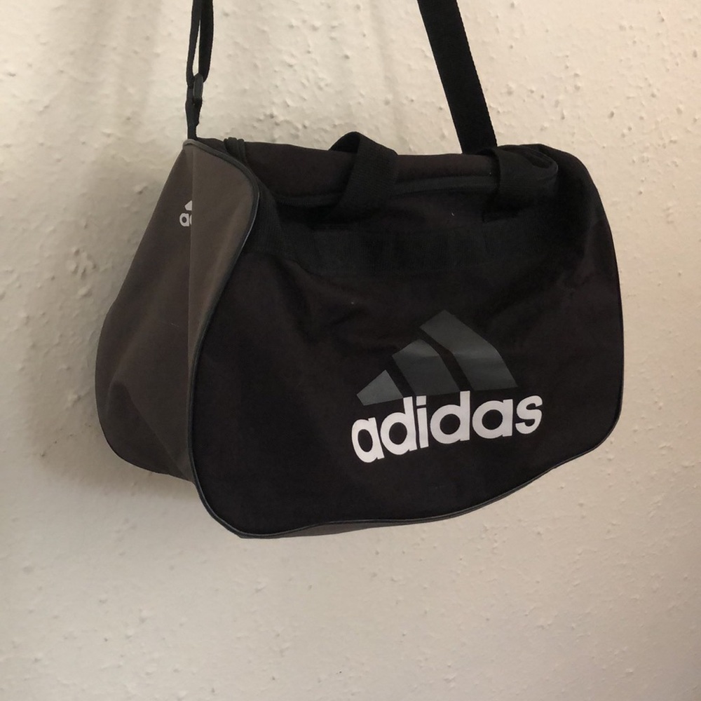 Small Adidas Duffel Bag, Black and Gray